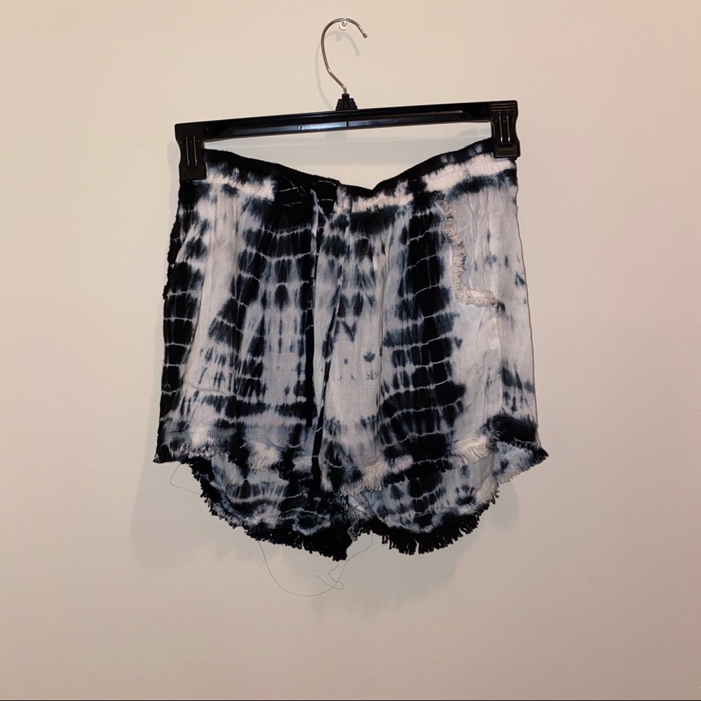 Fashion Flare Black & white tie dye shorts